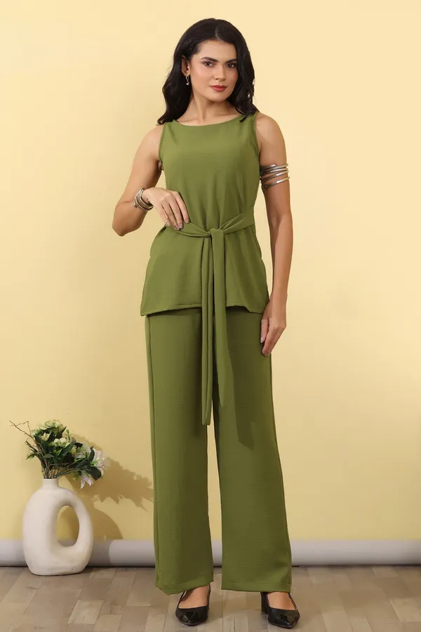 Olive_Cotton_Sleeveless_Co-Ord_Set_For_Women