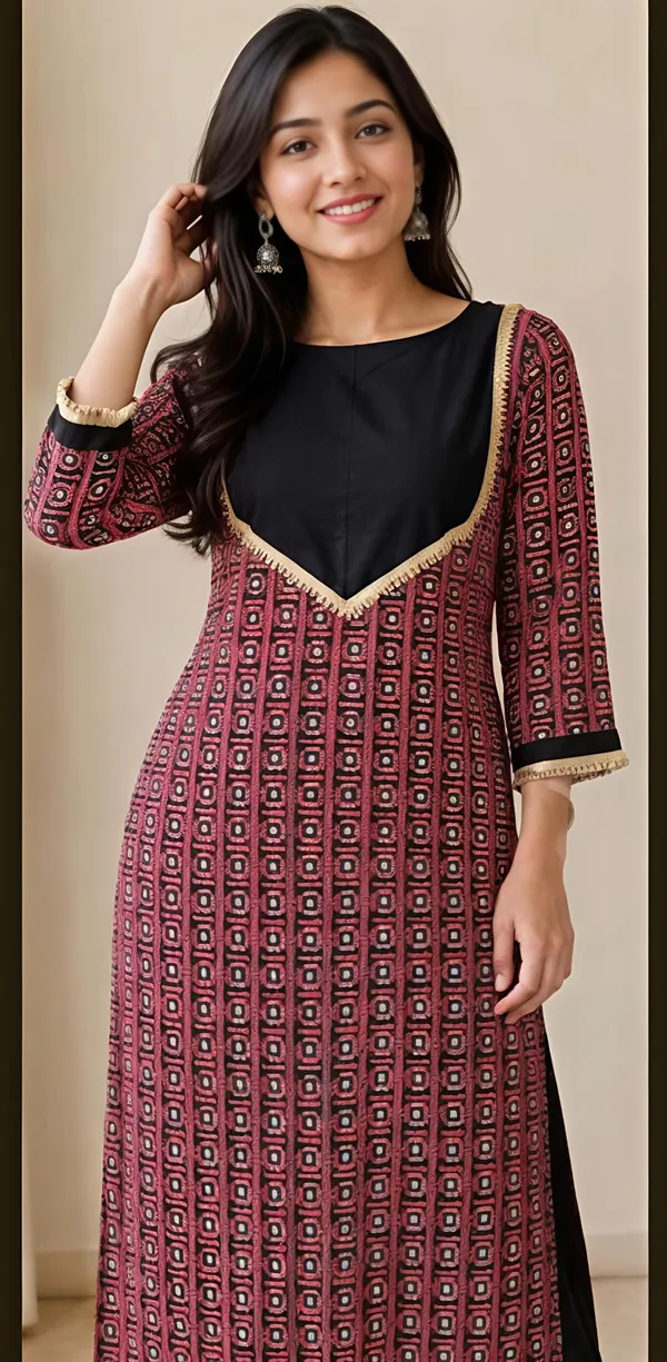 Maroon_Cotton_Printed_Kurta_Palazzo_Set_For_Women