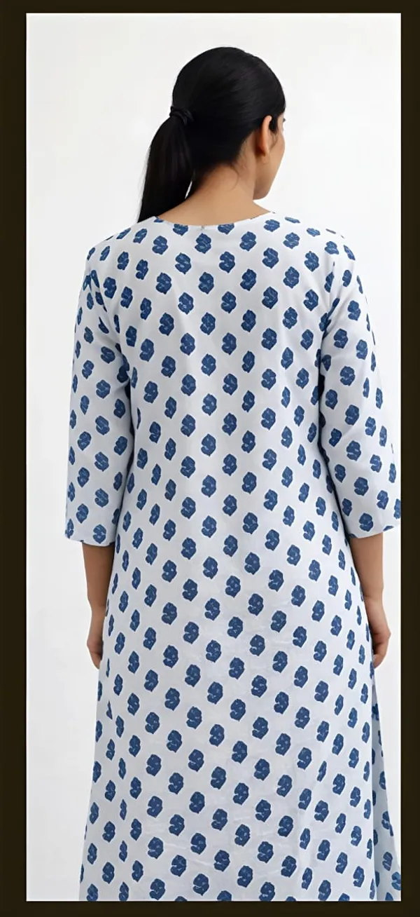 White_Cotton_Printed_Straight_Kurta_For_Women