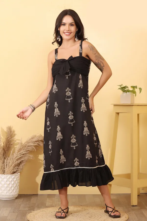 Black_Cotton_A-Line_Dress_For_Women