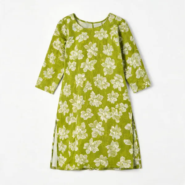 Green_Cotton_Straight_Kurta_For_Women
