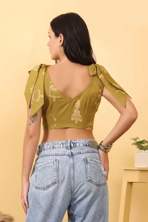 Olive_Cotton_Tie-Shoulder_Crop_Top_For_Women