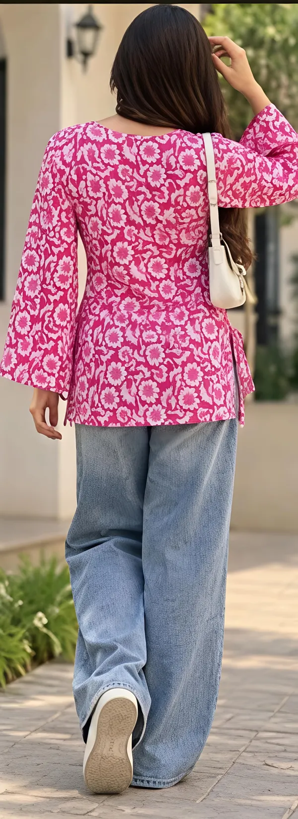 Pink_Cotton_Floral_Print_Straight_Kurta_For_Women