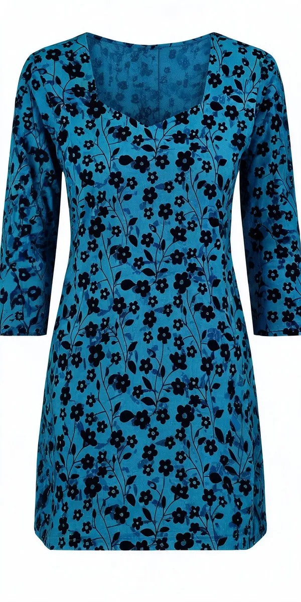 Blue_Cotton_Straight_Kurti_For_Women