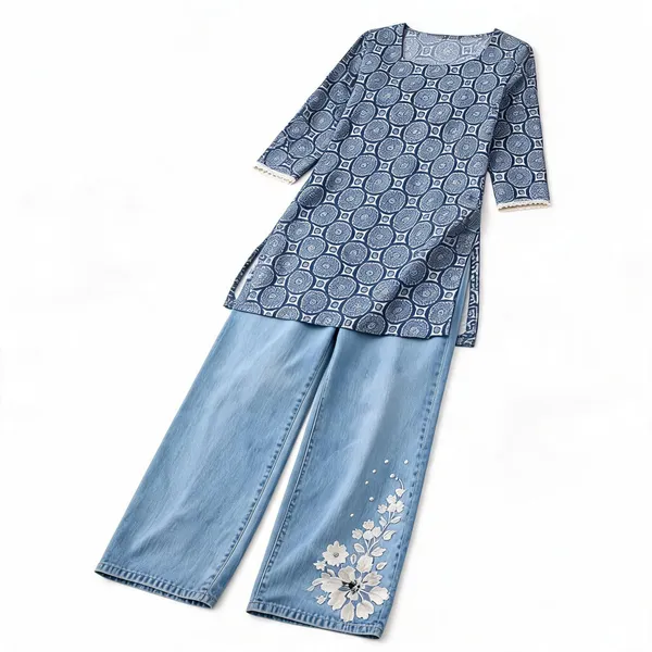 Blue_Cotton_Printed_Straight_Kurta_Set_For_Women