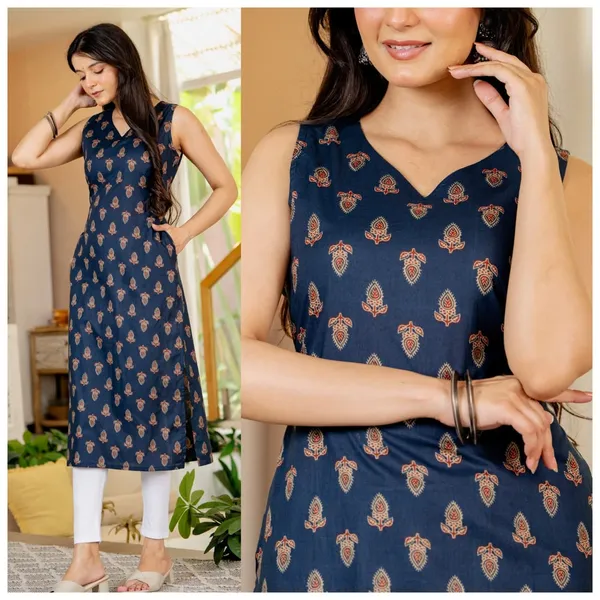 Navy_Printed_Straight_Kurti_for_Women