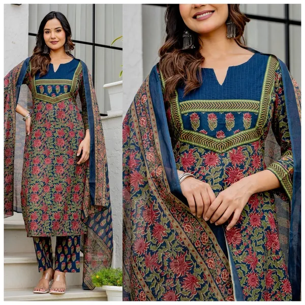 Blue_Printed_Straight_Kurta_Set_For_Women