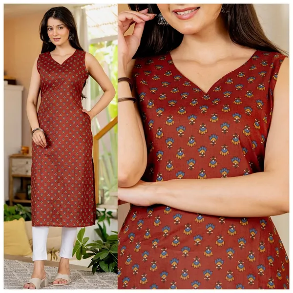 Maroon_Printed_Sleeveless_Kurti_for_Women