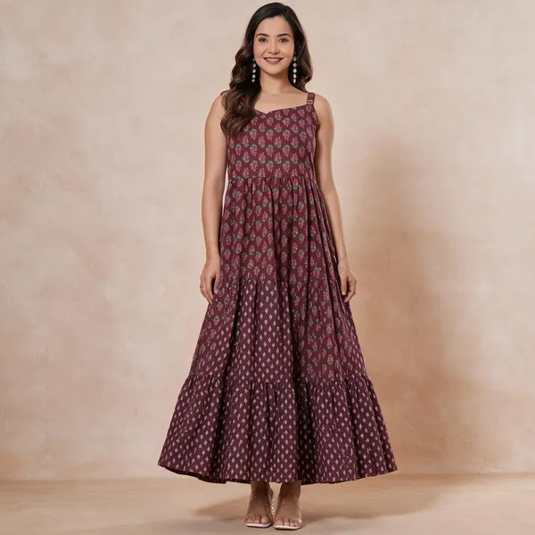 Maroon_Printed_A-Line_Maxi_Dress_For_Women