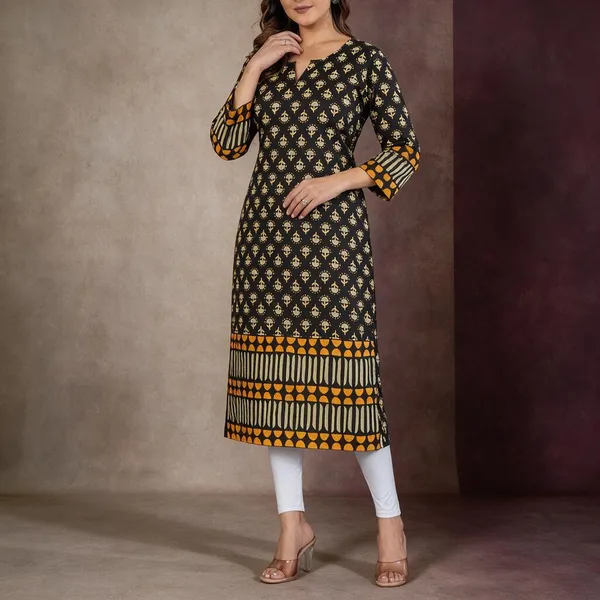 Black_Printed_Straight_Kurta_For_Women