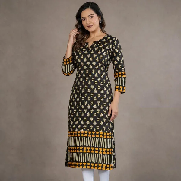 Black_Printed_Straight_Kurta_For_Women