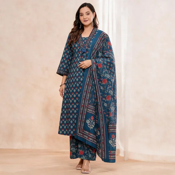 Blue_Printed_Straight_Kurta_Set_For_Women