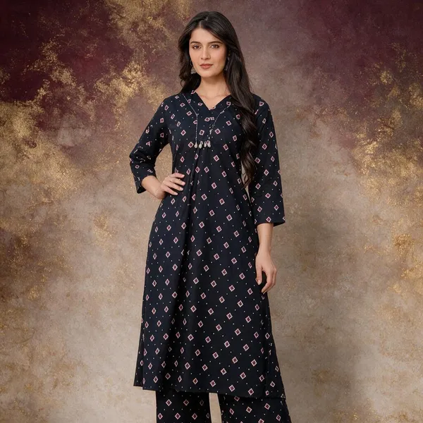 Black_Printed_Straight_Kurta_Set_For_Women