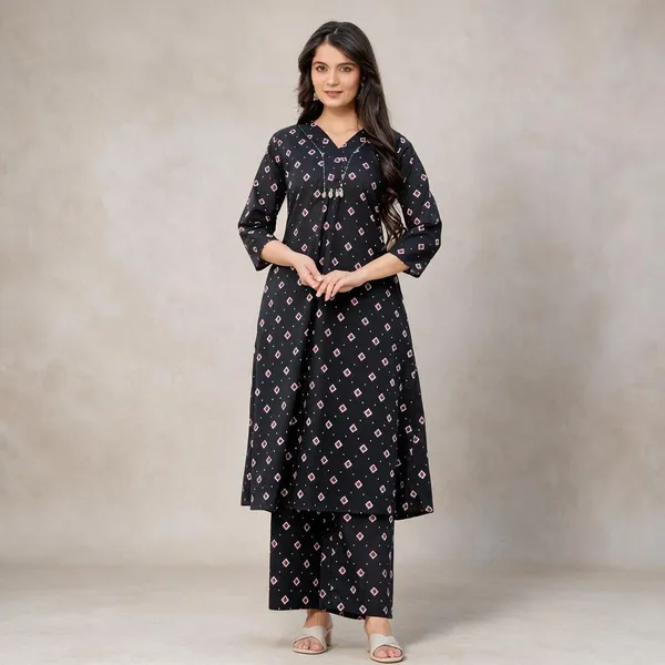 Black_Printed_Straight_Kurta_Set_For_Women