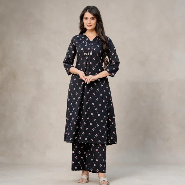 Black_Printed_Straight_Kurta_Set_For_Women