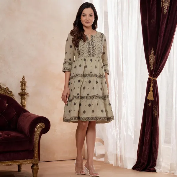 Beige_Printed_A-Line_Dress_For_Women