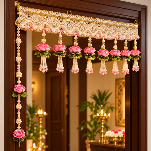 Beaded_Floral_Pink_Door_Toran