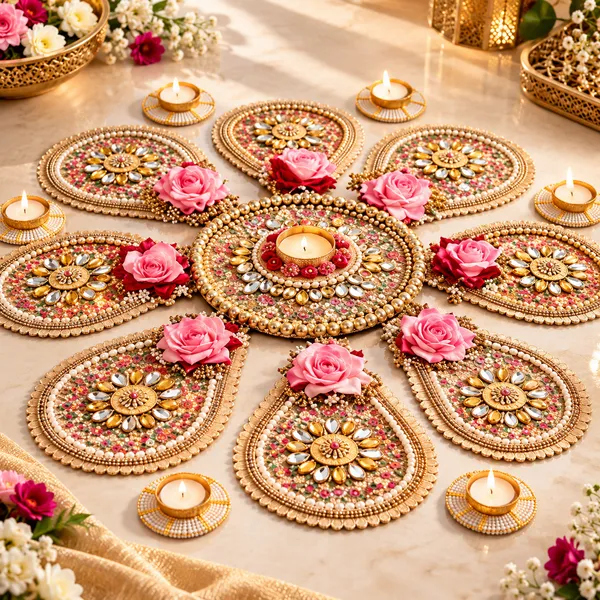 Beaded_Floral_Rangoli_Set_With_Diya_Decor