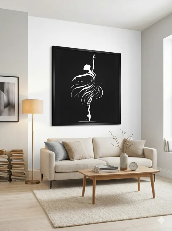 Black_Contemporary_Ballerina_Silhouette_Framed_Wall_Art