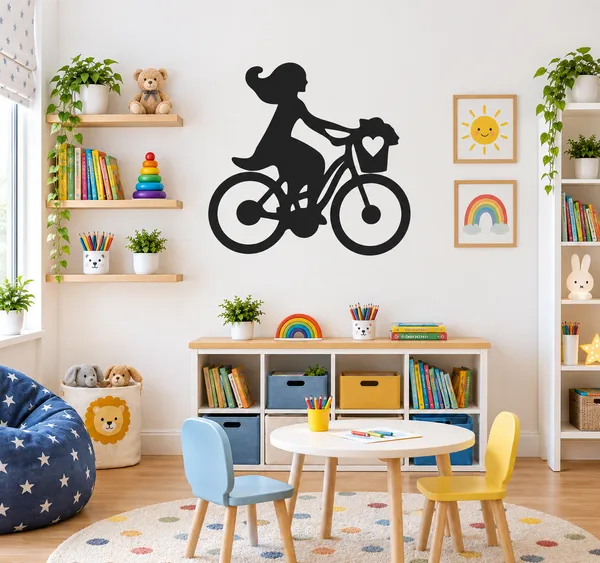 Black_Girl_On_Bicycle_Wall_Decal