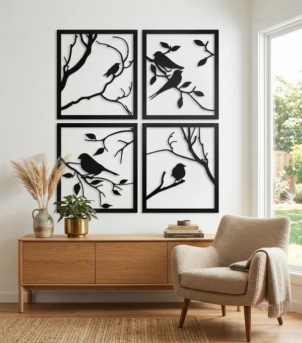 Black_Framed_Nature_Silhouette_Wall_Art_Set
