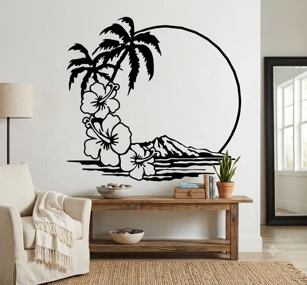 Black_Tropical_Island_Scene_Wall_Decal