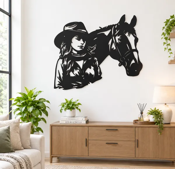 Black_Cowboy_And_Horse_Wall_Art