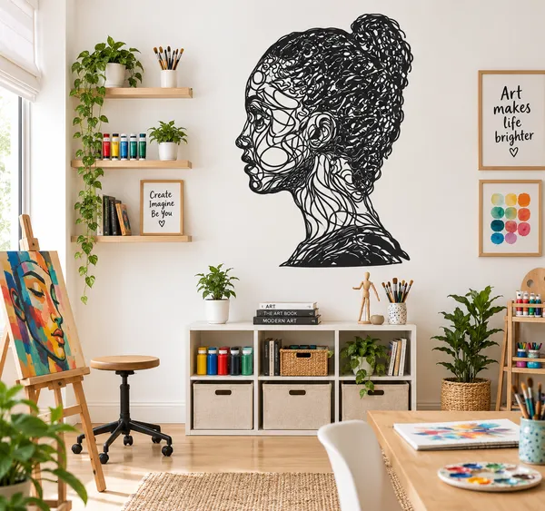 Black_Metal_Abstract_Female_Profile_Wall_Art
