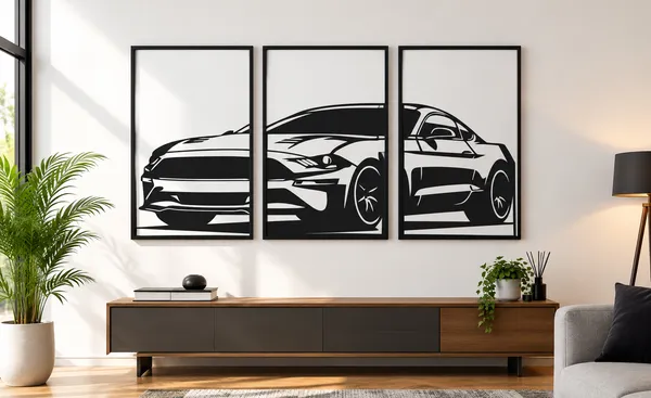 Black_Modern_Car_Wall_Art_Set