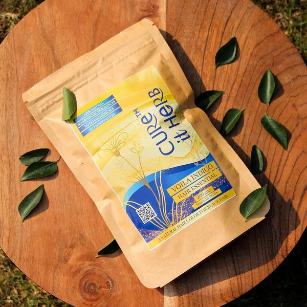 Cureitherb_Voila_Organic_Indigo_Leaf_Natural_Hair_Colour_Powder