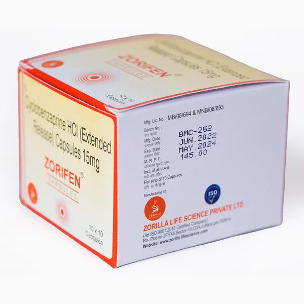 Zorifen_I_Cyclobenzaprine_HCI_I_Extended_Release_I_15_mg_10_Capsules