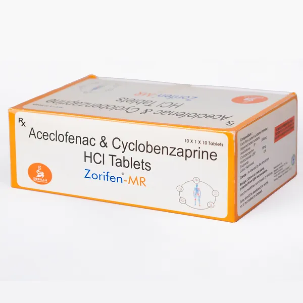 Zorifen-MR_I_Aceclofenac_I_Cyclobenzaprine_HCI_I_10_Tablets