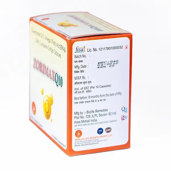 Zorimax_Q10_I_Co-Enzyme_Q10_I_Omega_3_Fatty_Acid_I_EPA_I_DHA_I_Lycopene_I_Softgel_Capsules_I_Health_Supplement_I_10_Tablets