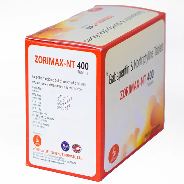 Zorimax_NT_400_Gabapentin_I_Nortriptyline_10_Tablets