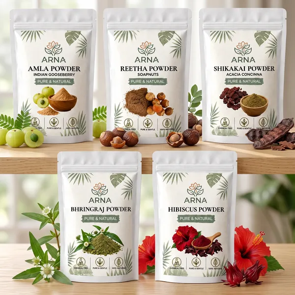 Amla,_Reetha,_Shikakai,_Bhringraj_and_Hibiscus_Powder_for_Hair_Care_-_Combo_Pack_of_5_-_Each_100gm