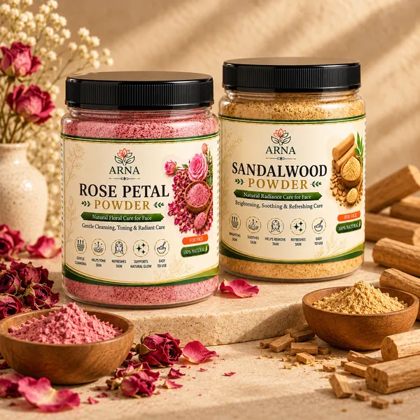 Sandalwood_&_Rose_Petal_Powder_For_Face_And_Skin_Care_-_Combo_Pack_Of_2_-_Each_100gm