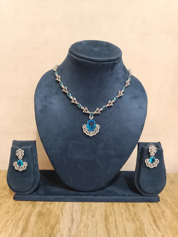 Gold_Plated_Brass_Blue_Stone_Necklace_And_Earrings_Set_For_Women