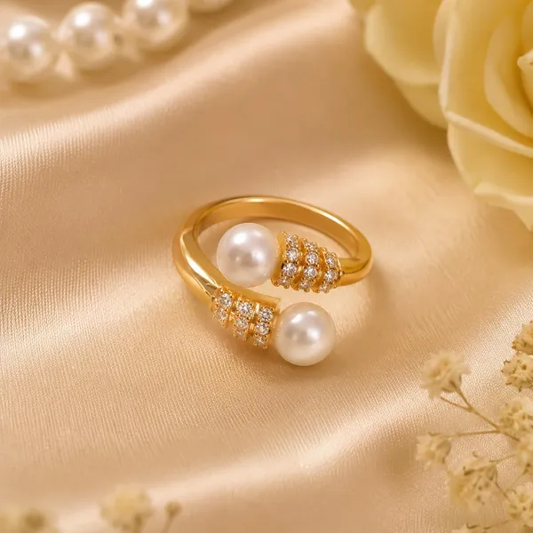 Gold_White_Gold_Plated_Double_Pearl_Open_Band_Ring_For_Women_-_Pack_of_2