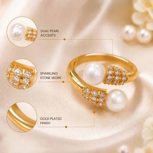 Gold_White_Gold_Plated_Double_Pearl_Open_Band_Ring_For_Women_-_Pack_of_2