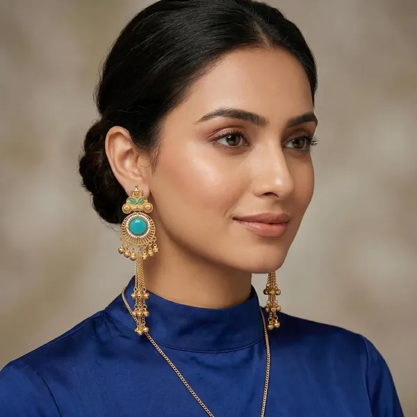 Sky_Blue_Gold_Plated_Brass_Kashmiri_Chain_Drop_Jhumka_Earrings_For_Women