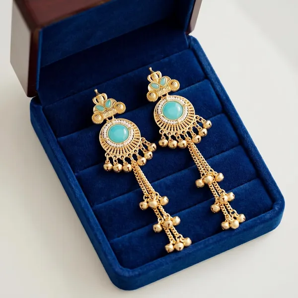 Sky_Blue_Gold_Plated_Brass_Kashmiri_Chain_Drop_Jhumka_Earrings_For_Women