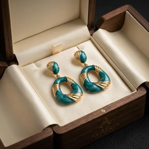 Emerald_Green_Gold_Plated_Brass_Enamel_Oval_Drop_Earrings_For_Women