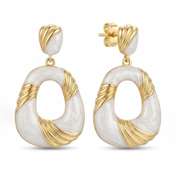 White_Gold_Plated_Brass_Enamel_Oval_Drop_Earrings_For_Women