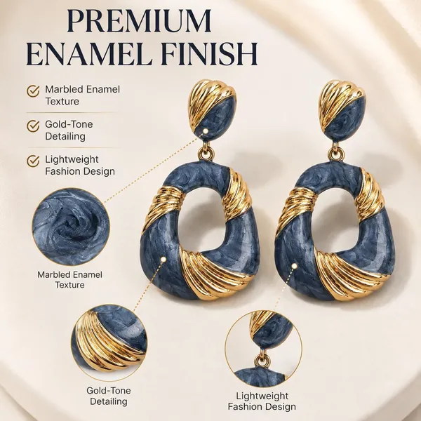 Gray_Gold_Plated_Brass_Enamel_Oval_Drop_Earrings_For_Women