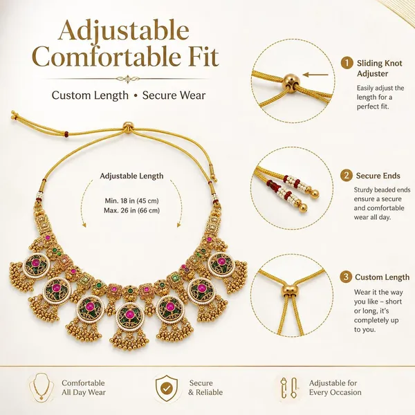 Antique_Gold_Brass_Meenakari_Choker_Necklace_Set_For_Women