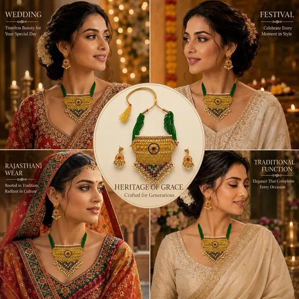 Gold_Brass_Kundan_Pearl_Choker_Necklace_Set_For_Women