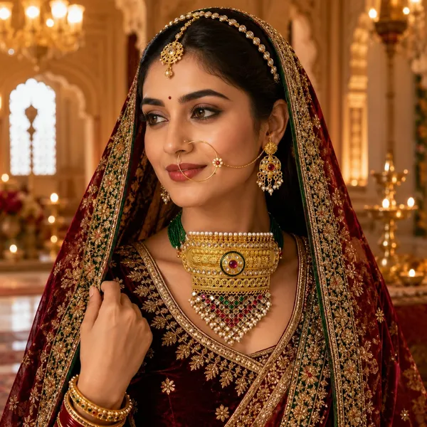 Gold_Brass_Kundan_Pearl_Choker_Necklace_Set_For_Women
