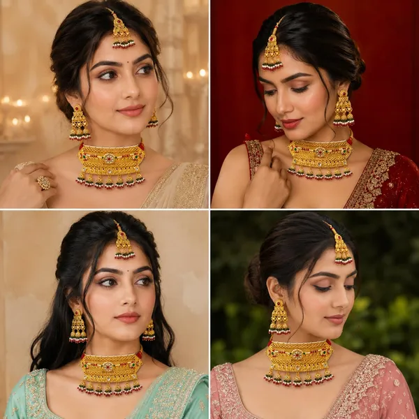 Gold_Brass_Kundan_Floral_Choker_Jewelry_Set_For_Women