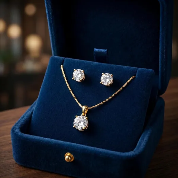 Antique_Gold_Brass_Cz_Solitaire_Pendant_Necklace_Set_For_Women