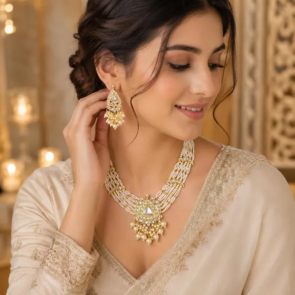 Antique_Gold_White_Brass_Pearl_Kundan_Choker_Necklace_Set_For_Women